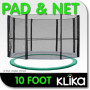 10ft Trampoline Replacement Safety Pad and Net Round 8 Poles Green thumbnail 1