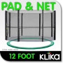 12ft Trampoline Replacement Safety Pad and Net Round 8 Poles Green thumbnail 1