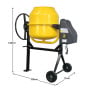 Kartrite Portable 140L Concrete Cement Mixer Sand Gravel Dual Mix Blades & Tipper Lock 550W Heavy Duty Rubber Wheels thumbnail 3