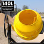 Kartrite Portable 140L Concrete Cement Mixer Sand Gravel Dual Mix Blades & Tipper Lock 550W Heavy Duty Rubber Wheels thumbnail 4