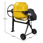 Kartrite Portable 200L Concrete Cement Mixer Sand Gravel Dual Mix Blades & Tipper Lock 850W Heavy Duty Rubber Wheels thumbnail 3