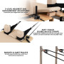 Powertrain Selina Pilates Reformer Machine Wooden Folding Multifunctional Home Gym Equipment with Jumpboard & Sitting Box Oak Beige thumbnail 8