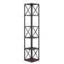 Sarantino Nora 5-Tier Corner Bookshelf - Walnut/Black thumbnail 1