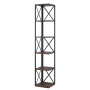 Sarantino Nora 5-Tier Corner Bookshelf - Walnut/Black thumbnail 6