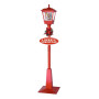 Christmas Lamp Post with Snow, Lights & Music- Red with Santa 180cm thumbnail 1