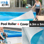 400micron Swimming Pool Roller Cover Combo - Silver/Blue - 6.5m x 3m thumbnail 1