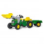 John Deere Rolly Kids RT023110 Ride on Tractor with Trailer & Loader thumbnail 1