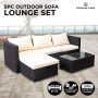 Sarantino 5pc Modular Outdoor Lounge Set PE Rattan - Brown thumbnail 12