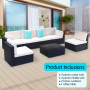 7pc Black PE Rattan Outdoor Dining Furniture Garden Patio Set Black thumbnail 4