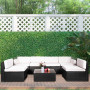 7pc Black PE Rattan Outdoor Dining Furniture Garden Patio Set Black thumbnail 5