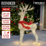 Christabelle 150cm Christmas Reindeer Display LED Lights Red Bow Aluminium Frame Xmas Decor thumbnail 2