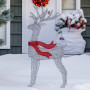Christabelle 150cm Christmas Reindeer Display LED Lights Red Bow Aluminium Frame Xmas Decor thumbnail 6