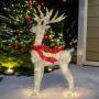 Christabelle 150cm Christmas Reindeer Display LED Lights Red Bow Aluminium Frame Xmas Decor thumbnail 7