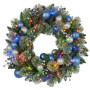 61cm Blue Collection Multicolour Pre-Lit Christmas Wreath thumbnail 1