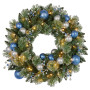61cm Blue Collection Multicolour Pre-Lit Christmas Wreath thumbnail 2