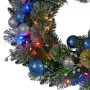 61cm Blue Collection Multicolour Pre-Lit Christmas Wreath thumbnail 6