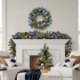 61cm Blue Collection Multicolour Pre-Lit Christmas Wreath thumbnail 9