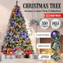 Christabelle Snowy Crown Pine 2.3m Multicolour Pre-Lit Christmas Tree with 1453 Tips thumbnail 12