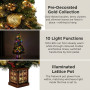 Christabelle 1.2m 4ft Deluxe Mountain Pine Potted Christmas Tree Pre Lit Multi Function LED Artificial Indoor Xmas Decor thumbnail 6