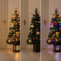 Christabelle 1.2m 4ft Deluxe Mountain Pine Potted Christmas Tree Pre Lit Multi Function LED Artificial Indoor Xmas Decor thumbnail 8