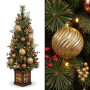 Christabelle 1.2m 4ft Deluxe Mountain Pine Potted Christmas Tree Pre Lit Multi Function LED Artificial Indoor Xmas Decor thumbnail 10