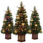 Christabelle 1.2m 4ft Deluxe Mountain Pine Potted Christmas Tree Pre Lit Multi Function LED Artificial Indoor Xmas Decor thumbnail 11