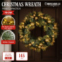 Christabelle 76cm Christmas Wreath with warm White LED Lights and Timer Front Door Decoration Ornament thumbnail 2