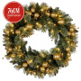 Christabelle 76cm Christmas Wreath with warm White LED Lights and Timer Front Door Decoration Ornament thumbnail 3