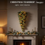 Christabelle 90cm Gold Christmas Teardrop Pre Lit Warm White LED Timer Baubles Berries Front Door Xmas Decoration Home thumbnail 12