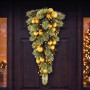 Christabelle 90cm Gold Christmas Teardrop Pre Lit Warm White LED Timer Baubles Berries Front Door Xmas Decoration Home thumbnail 2