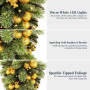 Christabelle 90cm Gold Christmas Teardrop Pre Lit Warm White LED Timer Baubles Berries Front Door Xmas Decoration Home thumbnail 6