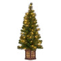 Christabelle 4ft Glittery Gold Pine Christmas Tree LED Lights Xmas Decor thumbnail 4