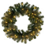 Christabelle 61cm Christmas Wreath LED Lights Glittery Gold Pine Front Door Decoration Ornament thumbnail 3