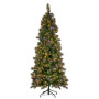 Christabelle 7.5ft Christmas Tree Slim Glittery Gold Pine LED Lights Xmas Decor thumbnail 5