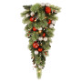 Christabelle 90cm Jingle Bells Christmas Teardrop Pre Lit Warm White LED Timer Baubles Berries Silver Shimmer Foliage thumbnail 1