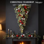 Christabelle 90cm Jingle Bells Christmas Teardrop Pre Lit Warm White LED Timer Baubles Berries Silver Shimmer Foliage thumbnail 11