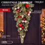 Christabelle 90cm Jingle Bells Christmas Teardrop Pre Lit Warm White LED Timer Baubles Berries Silver Shimmer Foliage thumbnail 12
