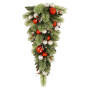 Christabelle 90cm Jingle Bells Christmas Teardrop Pre Lit Warm White LED Timer Baubles Berries Silver Shimmer Foliage thumbnail 3