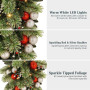 Christabelle 90cm Jingle Bells Christmas Teardrop Pre Lit Warm White LED Timer Baubles Berries Silver Shimmer Foliage thumbnail 5