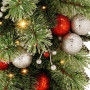 Christabelle 90cm Jingle Bells Christmas Teardrop Pre Lit Warm White LED Timer Baubles Berries Silver Shimmer Foliage thumbnail 8