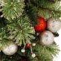 Christabelle 90cm Jingle Bells Christmas Teardrop Pre Lit Warm White LED Timer Baubles Berries Silver Shimmer Foliage thumbnail 9