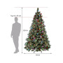 Snowy Bristle 2.3m Multicolour Pre-Lit Christmas Tree with 1587 Tips thumbnail 5