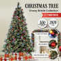 Snowy Bristle 2.7m Multicolour Pre-Lit Christmas Tree with 2870 Tips thumbnail 3