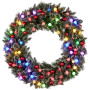 Snowy Bristle 122cm Multicolour Pre-Lit Christmas Wreath thumbnail 1