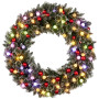 Snowy Bristle 122cm Multicolour Pre-Lit Christmas Wreath thumbnail 2