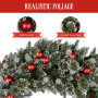 Snowy Bristle 122cm Multicolour Pre-Lit Christmas Wreath thumbnail 10