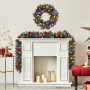 274cm Snowy Bristle Prelit Multicolour Christmas Garland thumbnail 10