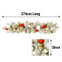 Christabelle 2.74m Snowy Elegance Christmas Garland Pre Lit Warm White LED Red Baubles Berries Flocked Mantel Banister thumbnail 2