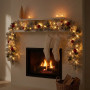 Christabelle 2.74m Snowy Elegance Christmas Garland Pre Lit Warm White LED Red Baubles Berries Flocked Mantel Banister thumbnail 7