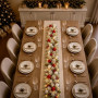 Christabelle 2.74m Snowy Elegance Christmas Garland Pre Lit Warm White LED Red Baubles Berries Flocked Mantel Banister thumbnail 9